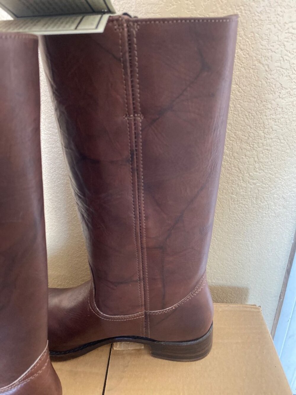 Vintage Frye Campus 14L Boots 87290 Men's 11M Brown Leather Made USA NOS - Picture 14 of 15